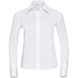 Russell Collection Dames/Dames Ultimate Non-Iron Shirt met Lange Mouwen (Wit)