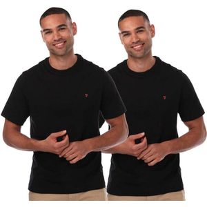 Farah Heren Dani T-Shirt (Set van 2) (Zwart)