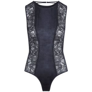 LingaDore Body In Donker Blauw Jacquard - Maat S