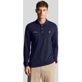 Lyle & Scott - Polo - Blauw - Katoen - Lange Mouwen - Coördinaatprint