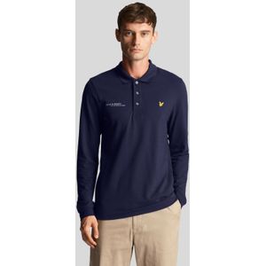 Lyle & Scott - Polo - Blauw - Katoen - Lange Mouwen - Coördinaatprint