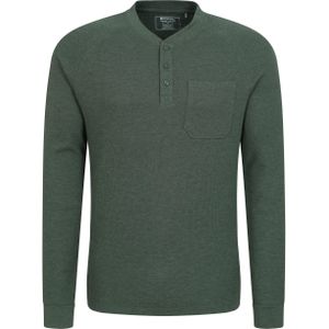 Mountain Warehouse Heren Selby Wafel Henley T-Shirt (Kaki Groen)