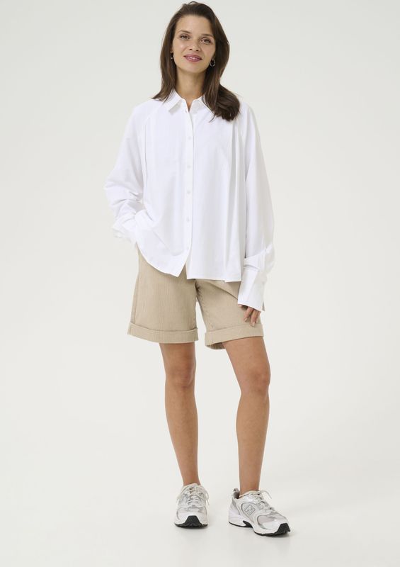 Kaffe - Haily - Blouse - Wit - Klassieke Blouse met Lange Mouwen