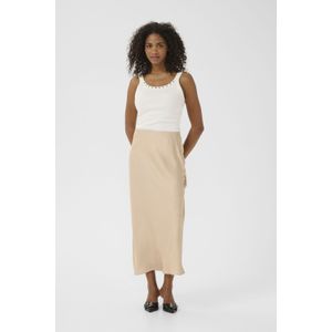 Kaffe - Plooirok - Beige - Midi - Polyester