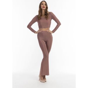 faina jersey broek met glanzend garen