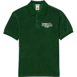 Lacoste Heren Roland Garros Editie Badstof Relaxed Fit Poloshirt (Groen)