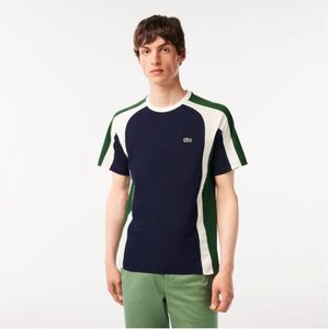 Men's Lacoste Colourblock Cotton Jersey T- Shirt In Multi Colour - Maat S