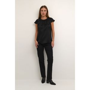 Blouse met korte mouwen Regular fit Black