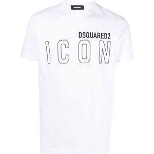 Dsquared2 Icon Outline T-shirt in wit