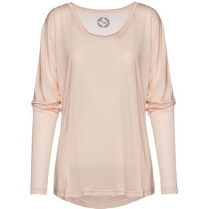Top - Lichtroze - Vleermuismouwen - Asymmetrische Zoom - Strass-detail 'S'