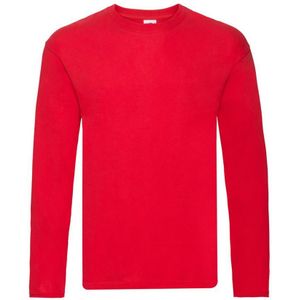 Fruit Of The Loom Heren R T-Shirt Met Lange Mouwen (Rood) - Maat L