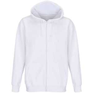 SOLS Unisex Carter Full Zip Hoodie voor volwassenen (Wit)