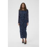 Jurk - CUalifa - Fitted - Donkerblauw - Midi-jurk