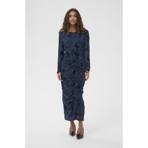 Jurk - CUalifa - Fitted - Donkerblauw - Midi-jurk
