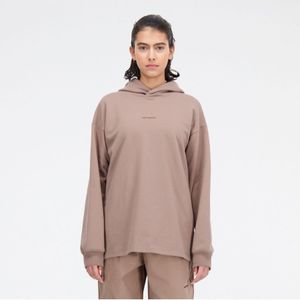 Women's New Balance Athletics Linear Hoodie in Brown