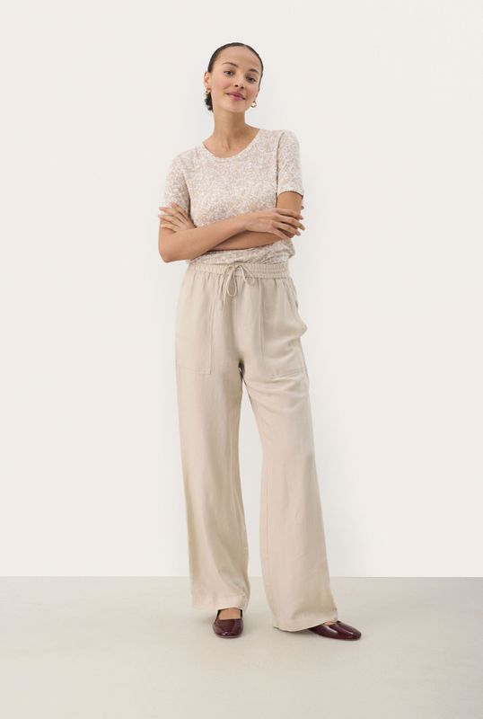 Part Two - Ribbroeken - Beige - Wijd - Straight-leg Snit - Mid-rise Taille