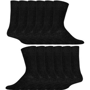 IOMI - Gentle Grip Top Diabetische Sokken - Zwart - 12 Paar