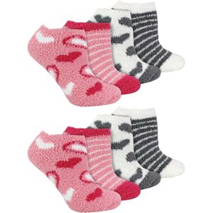 8 Pak Dames Dierenprint Lage Cosy Sokken
