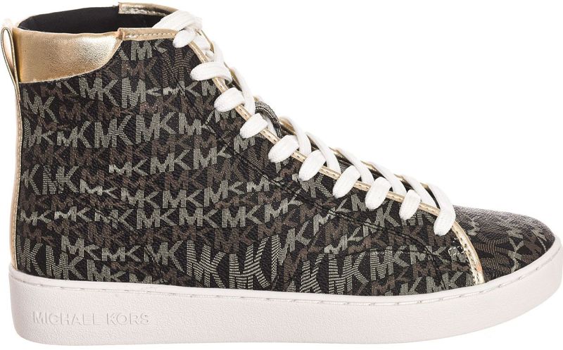 Michael Kors - Dames Sneakers - Bruin - Katoen - Ronde Neus Vetersluiting