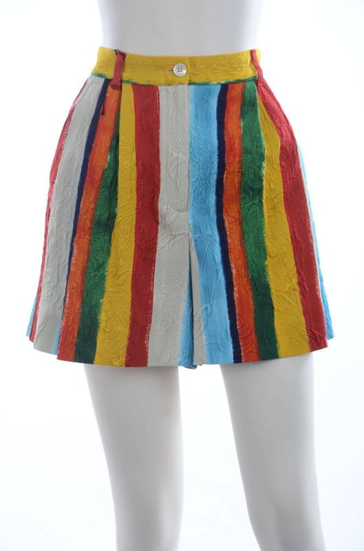 Dolce & Gabbana - Korte Broeken - Multicolor Gestreept - Hoge Taille