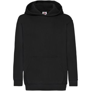 Fruit of the Loom Kinderen/Kinderen Classic Hooded Sweatshirt (Zwart)