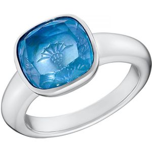 Joop Ring voor dames, 925 Sterling Zilver, glassteen blauw