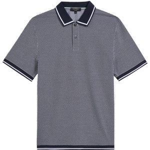Ted Baker - Affric - Poloshirt - Navy/Wit - Geometrisch Patroon
