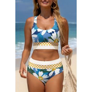 Bloemig Hoge Taille Bikini Set