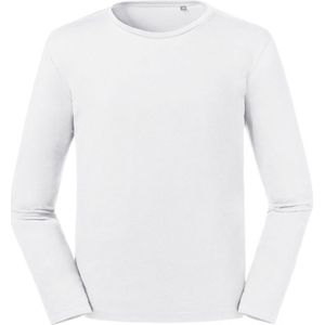 Russell Heren T-Shirt Met Lange Mouwen (Wit) - Maat L