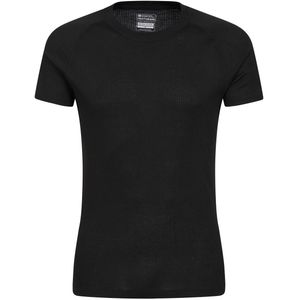 Mountain Warehouse Heren Talus Ronde Hals Thermo Top met Korte Mouwen (Zwart)