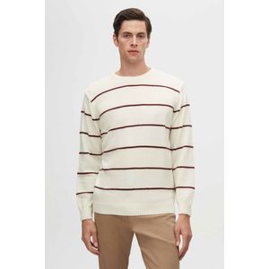 Ds Damat Regular Fit Gestreepte Pluisvrije Ronde Hals Gebreide Trui