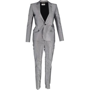 Saint Laurent Streeppakken Set in Zilver Polyester