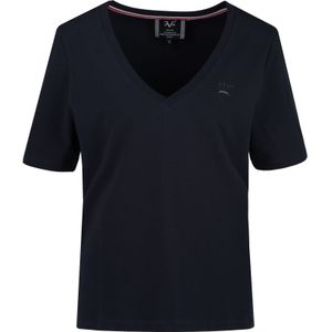 19V69 ITALIA - Baila - Shirt - Navy - V-hals - Kwartmouw