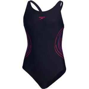 Speedo Eendelig Muscleback-zwempak voor meisjes (Marine / Roze)