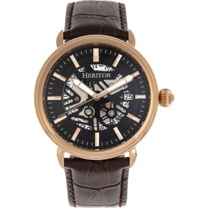 Heritor Automatisch Mattias horloge met leren band en datum