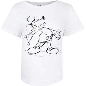 Disney Dames/Dames Mickey Giggles Katoenen T-Shirt (Wit) - Maat S