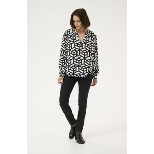 Blouse met lange mouwen Regular fit Chalk/Deep Black white black