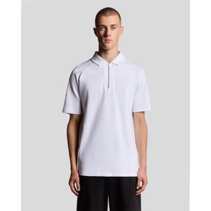 Lyle & Scott Interlock Poloshirt met Rits - Wit