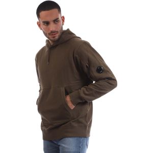 Heren-C.P. Company Diagonal Raised Fleece Lens Hoodie in Groen