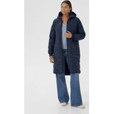 Jas - BPtilla - Marine - Gewatteerde Lange Jas - Regular Fit