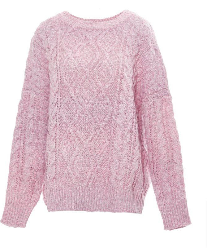 Mymo - Vest - Roze - Kabelgebreid - Dames