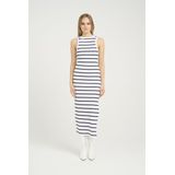 Gestuz - Zomerjurk - Zwart/Wit - Jersey - Figuur Omarmend