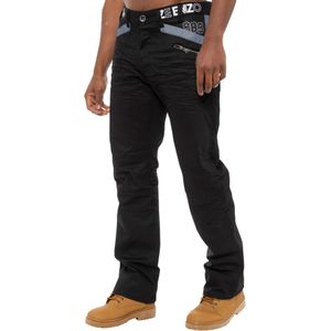 Enzo zwarte gecoate spijkerjeans voor heren