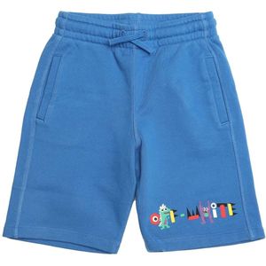 Off White - Monster Sweat Shorts - Blauw-Wit - Voor Jongens