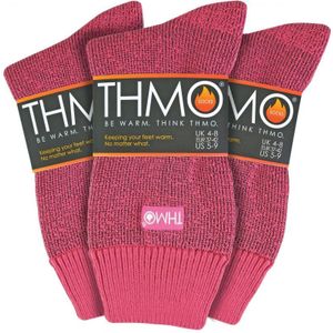 THMO - Set van 3 wintersokken voor dames met comfortbovenkant - Roze