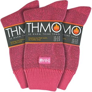 THMO - Set van 3 wintersokken voor dames met comfortbovenkant - Roze