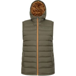 Mountain Warehouse Heren Seizoenen Gewatteerd Gilet met Capuchon (Donkere Khaki)