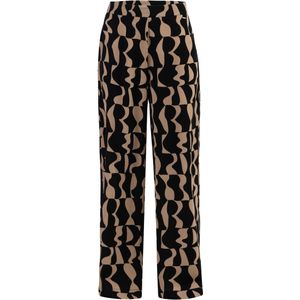 Dreimaster Stof broek Dames Zwart lichtbruin