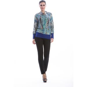 CONQUISTA - Lange Mouwen Print Top - Blauw