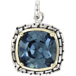 Swarovski - Hanger in 925 zilver met blauw Swarovski Elements-kristal
